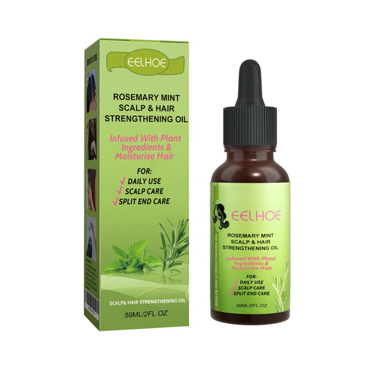 Rosemary Mint Hair Oil for Damaged Hair Moisturizer Smooth Strengthen Hair Care Rosemary Oil Hair Growth Products 59Ml